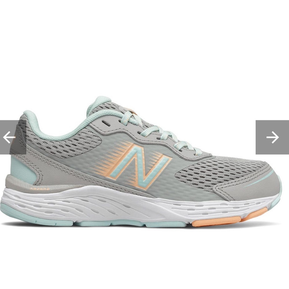 New Balance Kids Gray and Teal Sneakers